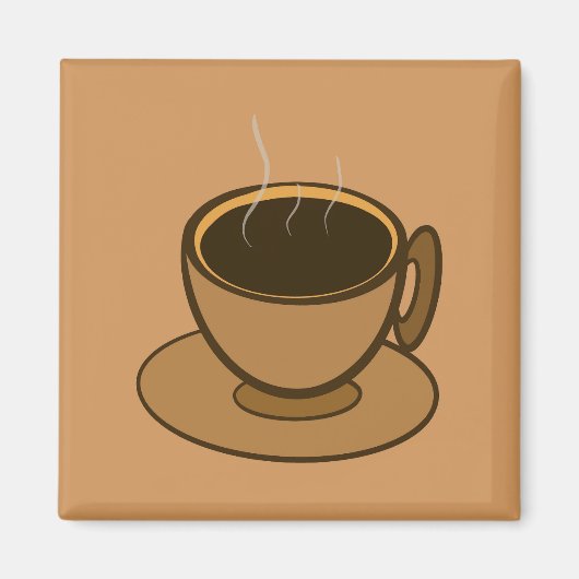 Moderner brauner, gemütlicher Kaffee-Cup im Mittel Magnet (Vorne)