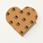 Moderner brauner, gemütlicher Kaffee-Cup im Mittel Notizblock (Rückseite)