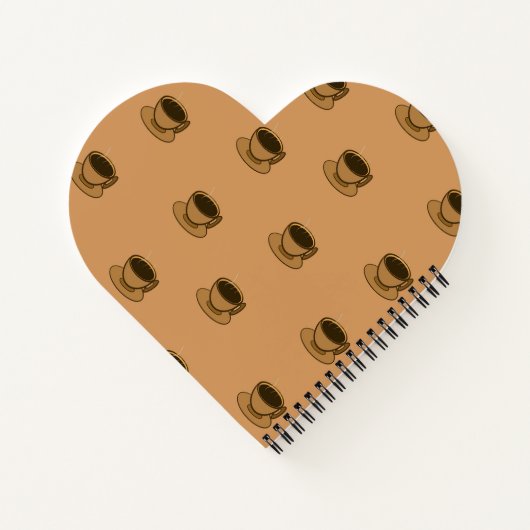 Moderner brauner, gemütlicher Kaffee-Cup im Mittel Notizblock (Rückseite)