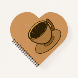 Moderner brauner, gemütlicher Kaffee-Cup im Mittel Notizblock