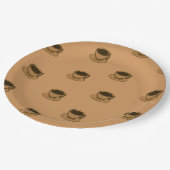 Moderner brauner, gemütlicher Kaffee-Cup im Mittel Pappteller (Schrägansicht)