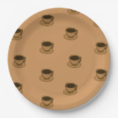 Moderner brauner, gemütlicher Kaffee-Cup im Mittel Pappteller (Vorderseite)