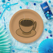 Moderner brauner, gemütlicher Kaffee-Cup im Mittel Pappteller (Party)