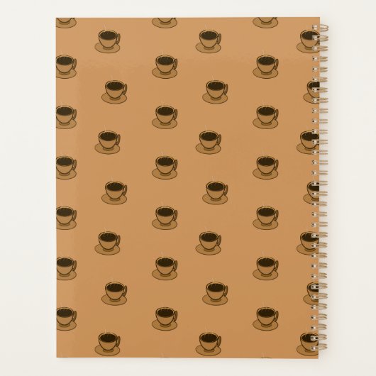 Moderner brauner, gemütlicher Kaffee-Cup im Mittel Planer (Rückseite)