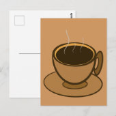 Moderner brauner, gemütlicher Kaffee-Cup im Mittel Postkarte (Vorne/Hinten)