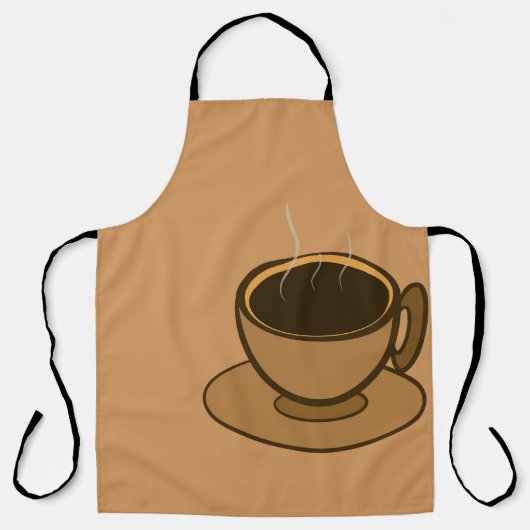 Moderner brauner, gemütlicher Kaffee-Cup im Mittel Schürze (Vorderseite)