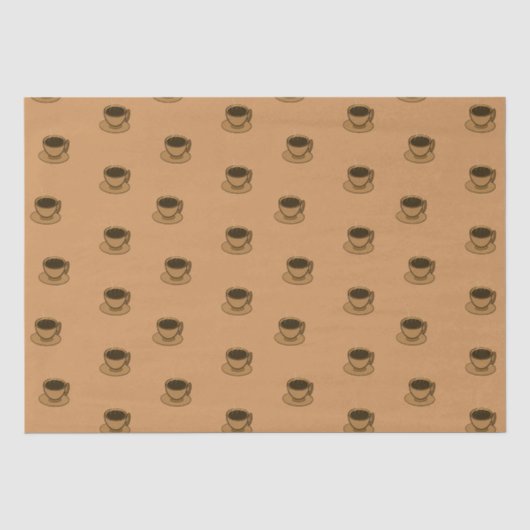 Moderner brauner, gemütlicher Kaffee-Cup im Mittel Seidenpapier (Vorderseite)