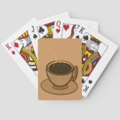 Moderner brauner, gemütlicher Kaffee-Cup im Mittel Spielkarten (Rückseite)