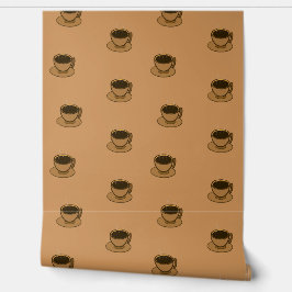 Moderner brauner, gemütlicher Kaffee-Cup im Mittel Tapete