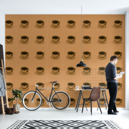 Moderner brauner, gemütlicher Kaffee-Cup im Mittel Tapete
