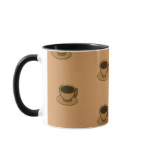 Moderner brauner, gemütlicher Kaffee-Cup im Mittel