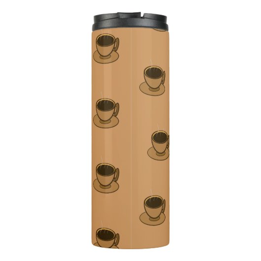 Moderner brauner, gemütlicher Kaffee-Cup im Mittel Thermosbecher (Rückseite)