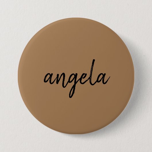 Moderner brauner individuelle Name Button (Vorderseite)