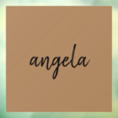 Moderner brauner individuelle Name Fensteraufkleber (Blatt 3)