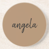 Moderner brauner individuelle Name Getränkeuntersetzer (Vorne)