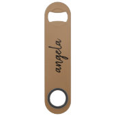 Moderner brauner individuelle Name Speed Flaschenöffner (Vorderseite)