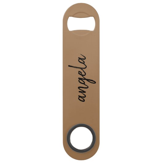 Moderner brauner individuelle Name Speed Flaschenöffner (Vorderseite)