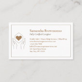 Moderner brauner Minimalpfleger Visitenkarte (Rückseite)