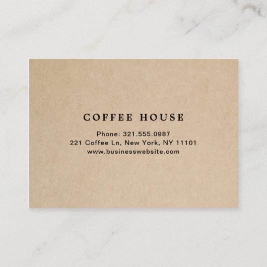 Moderner, brauner Niedlicher, einfacher Kaffee Treuekarte (Rückseite)