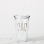 Moderner brauner Personalisierter Vater etabliert Acryltrinkbecher (Rückseite)