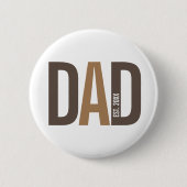 Moderner brauner Personalisierter Vater etabliert Button (Vorderseite)