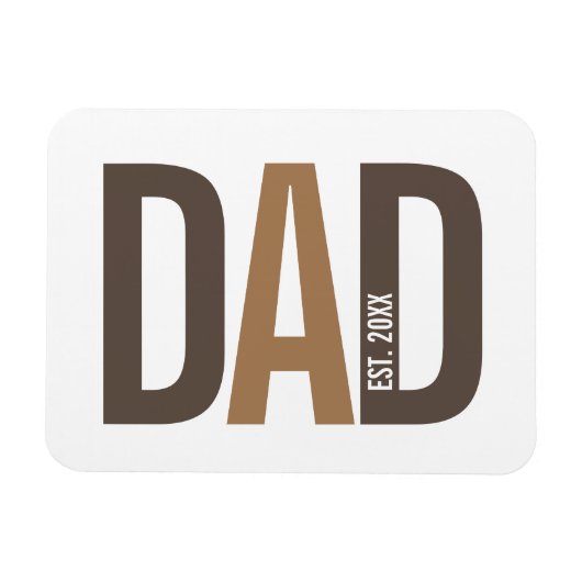 Moderner brauner Personalisierter Vater etabliert Magnet (Horizontal)