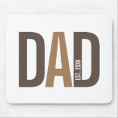 Moderner brauner Personalisierter Vater etabliert Mousepad (Vorne)