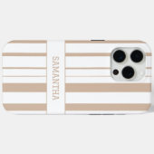 Moderner brauner Streifen Personalisierter Name Mi Case-Mate iPhone Hülle (Rückseite (Horizontal))