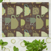 Moderner brauner Teakup aus dem Mittelalter Geschirrtuch (Gefaltet)