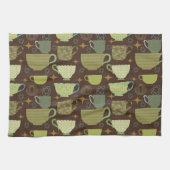 Moderner brauner Teakup aus dem Mittelalter Geschirrtuch (Horizontal)