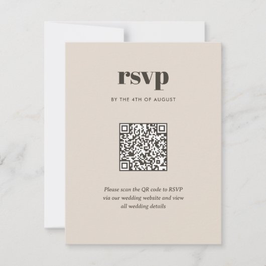 Moderner brauner Trendy Mix Match Wedding QR Code RSVP Karte (Vorderseite)