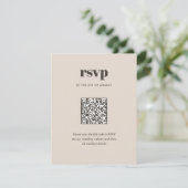Moderner brauner Trendy Mix Match Wedding QR Code RSVP Karte (Stehend Vorderseite)