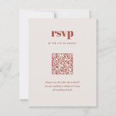 Moderner brauner Trendy Mix Match Wedding QR Code RSVP Karte (Vorderseite)