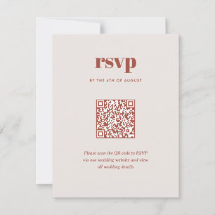 Moderner brauner Trendy Mix Match Wedding QR Code RSVP Karte
