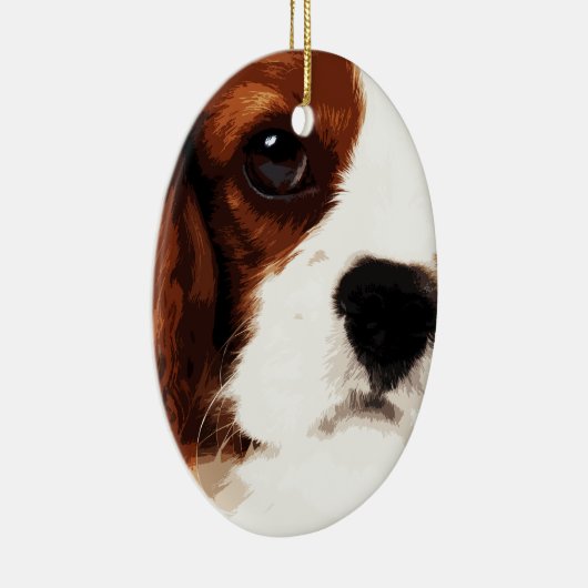 moderner brauner unbekümmerter Königcharles Keramik Ornament (Rechts)