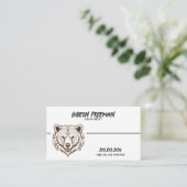 Moderner brauner und weißer Bär Visitenkarte (Stehend Vorderseite)