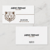 Moderner brauner und weißer Bär Visitenkarte (Vorne/Hinten)