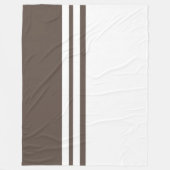 Moderner, brauner, weißer Racing Streifen - Farbbl Fleecedecke (Vorderseite)