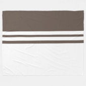 Moderner, brauner, weißer Racing Streifen - Farbbl Fleecedecke (Vorderseite (Horizontal))