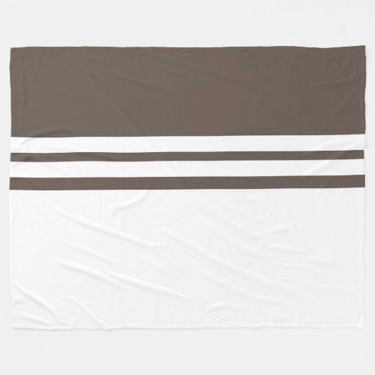 Moderner, brauner, weißer Racing Streifen - Farbbl Fleecedecke (Vorderseite (Horizontal))