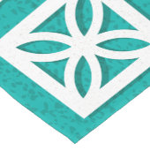 Moderner Breeze Block Aqua Runner Kurzer Tischläufer (Ecke)