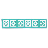 Moderner Breeze Block Aqua Runner Kurzer Tischläufer (Horizontal)