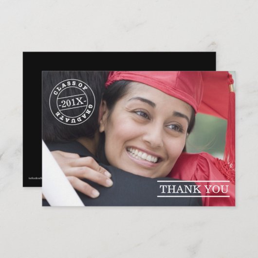 Moderner Briefmarken-Foto-Abschluss danken Ihnen | Dankeskarte (Vorne/Hinten)