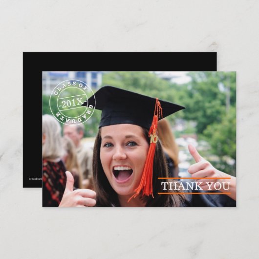 Moderner Briefmarken-Foto-Abschluss danken Ihnen | Dankeskarte (Vorne/Hinten)