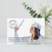 Moderner Briefmarken-Foto-Abschluss danken Ihnen | Dankeskarte (Stehend Vorderseite)