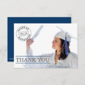 Moderner Briefmarken-Foto-Abschluss danken Ihnen | Dankeskarte (Vorne/Hinten)