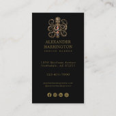 Moderner Bronze-Oktopus-Friseursalon-Logo-QR-Code Visitenkarte (Rückseite)