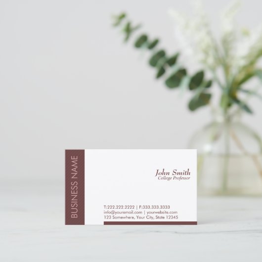 Moderner Brown-Professor Visitenkarte (Stehend Vorderseite)