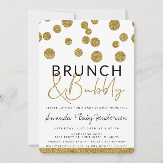 Moderner Brunch & Bubbly Einladung (Vorderseite)