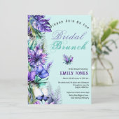 Moderner Brunch mit lila Blumenkohl Einladung (Stehend Vorderseite)